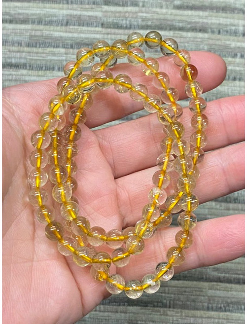 金髮晶6.7mm三圈手珠, 1個