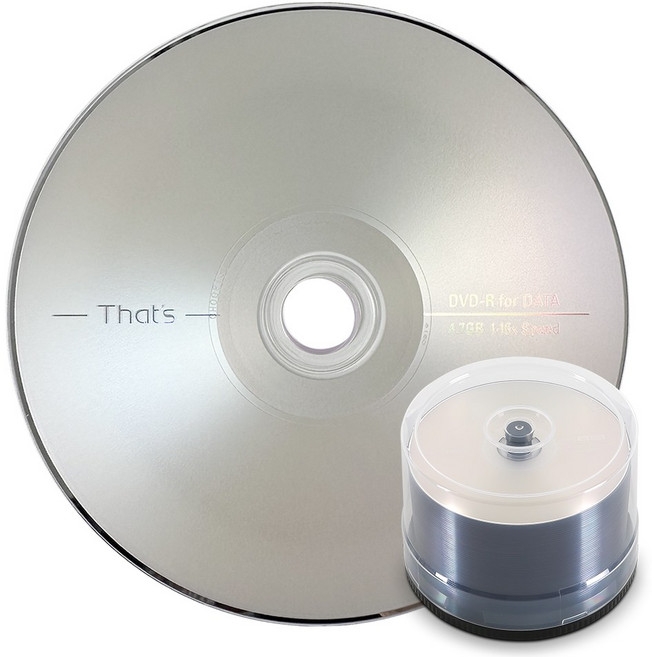 다이요유덴 DVD-R 16배속 VIDEO for DATA 공디스크 50매 케이크통, 1개