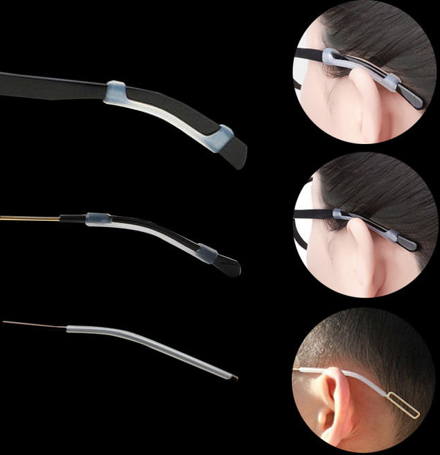 아이펀 안경 흘러내림방지 금속테 귀고무 코받침 패드 안경다리팁 튜브 안경고정 대중소 3종