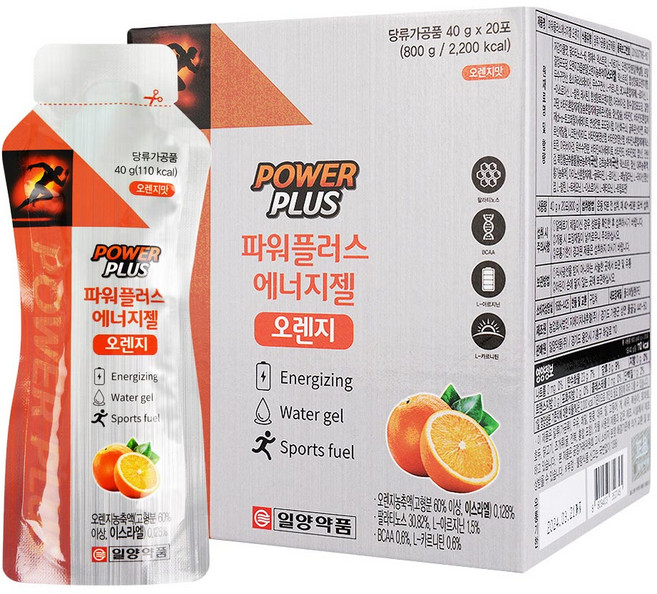 일양약품 파워플러스 에너지젤 오렌지맛, 40g, 20개