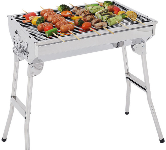 캠핑몽 포터블 L 바베큐그릴 접이식 캠핑 숯불 야외 화로 스텐 석쇠 휴대용 스탠드 대형, 1개