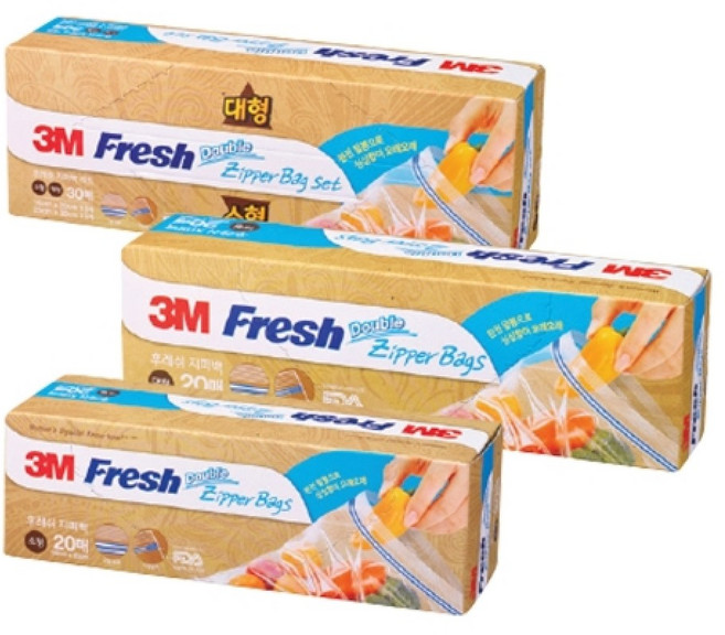 올드림 3M 후레쉬 지퍼백 FZ-232 대 25X30cm 20매, 대(L), 20개입, 1세트