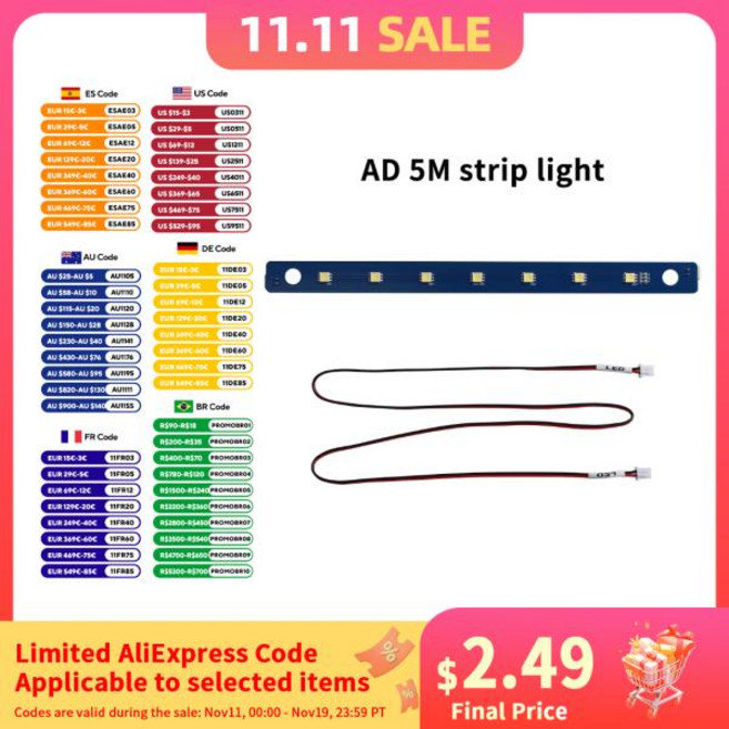 FLASHFORGE Adventurer 5M AD5M 라이트 스트립 AD5M 5MPRO 3D 프린터 용 슈퍼 브라이트 Led 24V 라이트 바