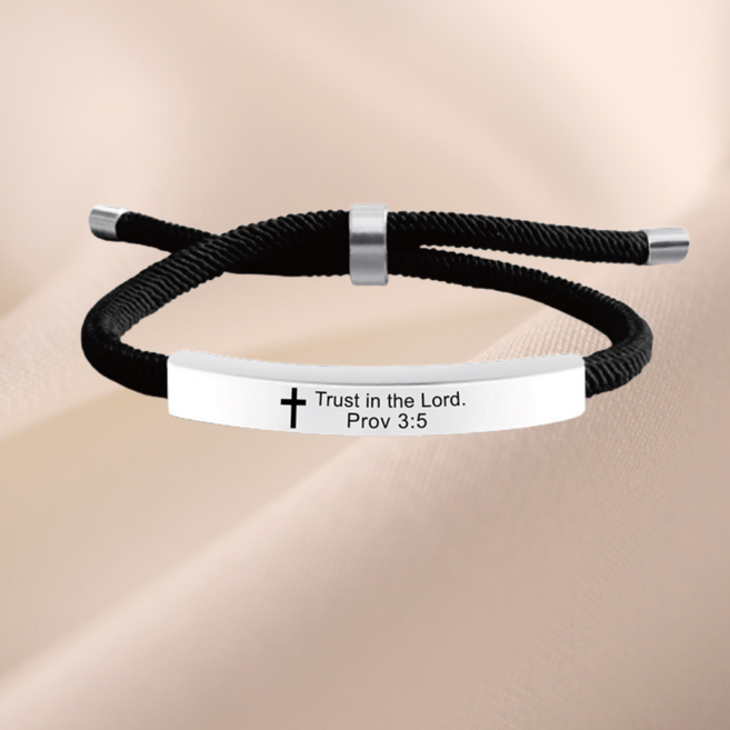 한나의기도 성경말씀 각인 십자가 팔찌 남녀공용 기독교 천주교