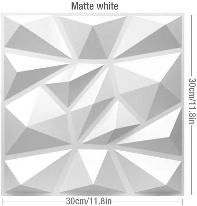 12개 30CM 3D 스티커 장식 패널 북유럽 미니멀리스트 라인 90년대 감성 거실 벽지 방수, 01 D-Matte white-12 pcs