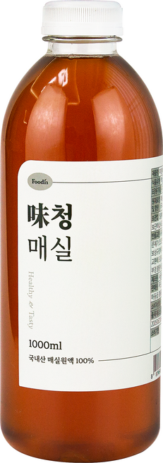 푸딘 미청 매실 발효 수제 매실청, 1L, 1개