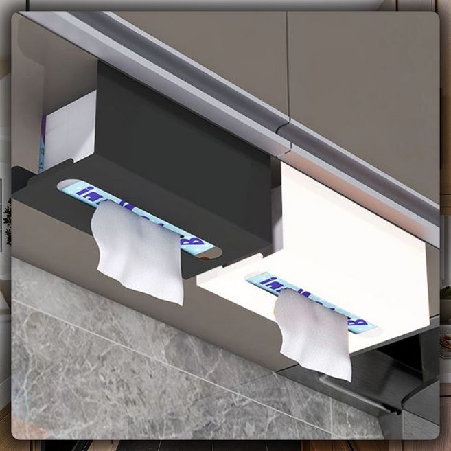 신혼부부 모던 무타공 강력접착 스테인리스 욕실 휴지걸이 스마트폰 거치 선반형 습기방지 세트, 1개, 흰색