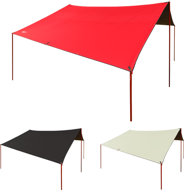 캠핑ABC 렉타타프 대형 암막 코팅 내수압10 000mm, 블랙, 풀세트(일반폴구성)