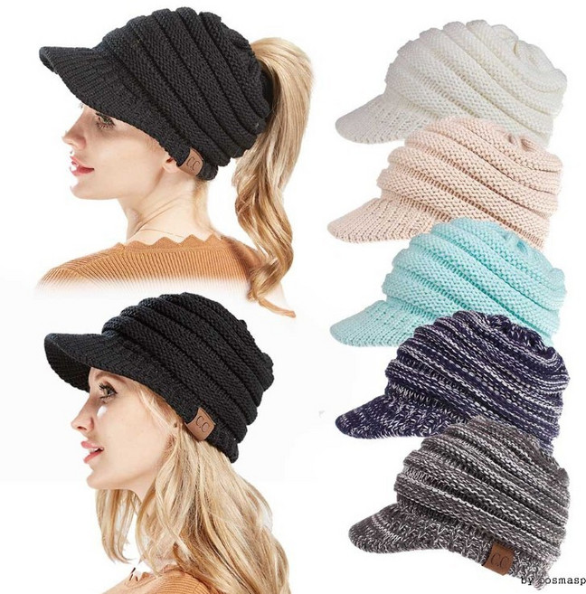 여성 포니테일 2500배송 스포츠 챙모자 운동 니트 모자 비니