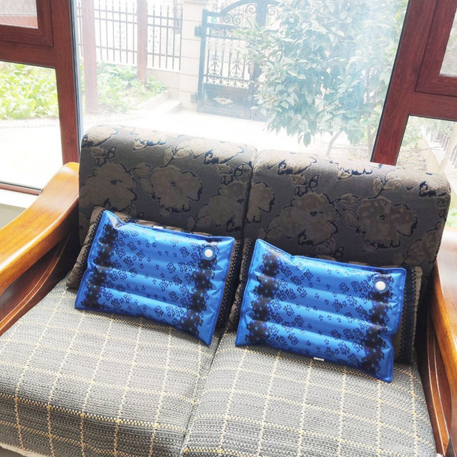 DIU 水墊 冰墊夏季天 坐墊 冰椅墊降溫水袋坐墊涼墊 辦公宿舍墊, 藍色48*36包邊大口