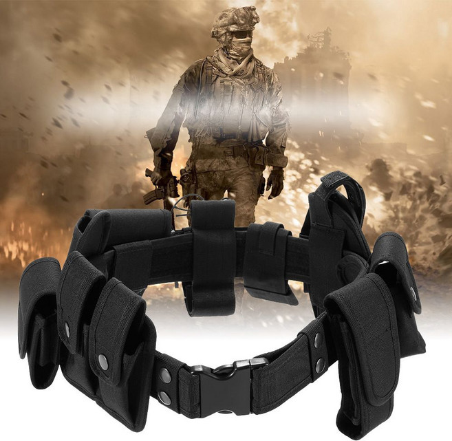 탄띠 전술벨트 택티컬 듀티 벨트 군용 경찰 경호 보안 장비 밀리터리 서바이벌 용품, 1개