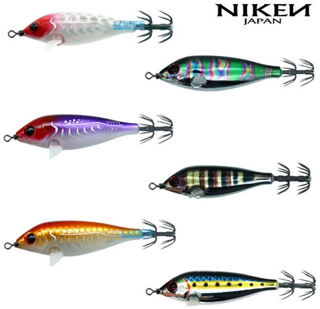 니켄 이카키드 에기 갑오징어 쭈꾸미 케이무라 레이저 에기 미니 스몰 수평, 06 색동, 1개