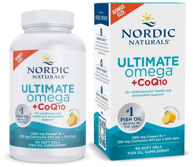 노르딕네추럴스 오메가3 코큐텐 Ultimate Omega CoQ10 레몬맛 90정, 1개 - 쿠팡