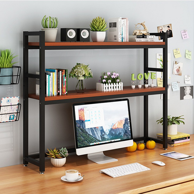 엔조이리빙 책상선반 다용도 책장 책꽂이 HC 2단, 블랙