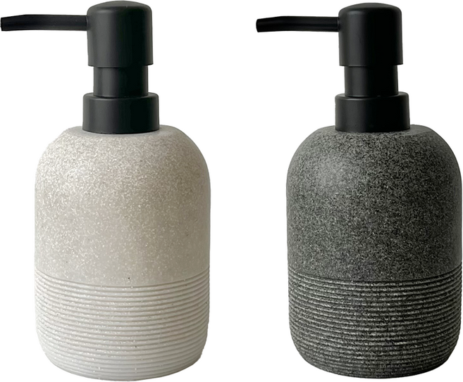 A의취향 클래식 디스펜서 호텔식 핸드워시 주방세제 리필 용기, 1세트, 화이트+그레이