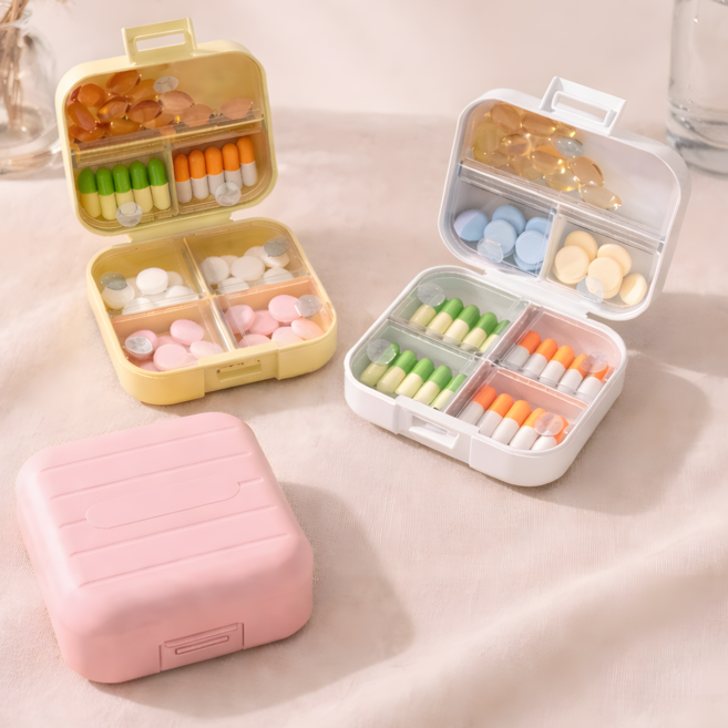 휴대용 약통 필케이스 알약보관함 7칸, 1개