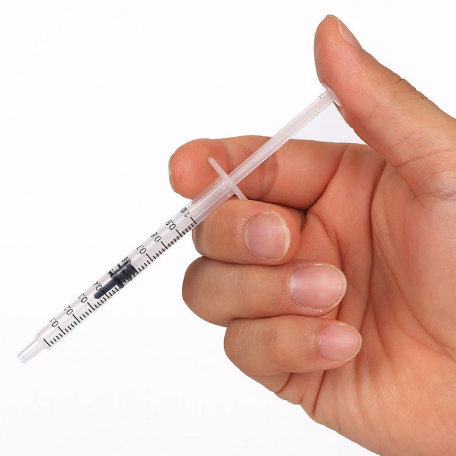 도마뱀 새 파충류 급식용 피딩 주사기 1ml, 10개