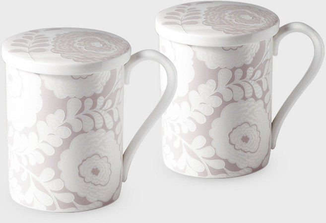 한국도자기 씨엘로즈 뚜껑 머그 컵 2인조 사무실 선물, 1세트