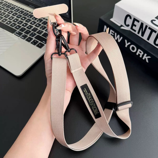 허니코코 데일리 와이드 핸드폰 크로스 스트랩(전 기종 호환 가능), 1개, 샌드베이지