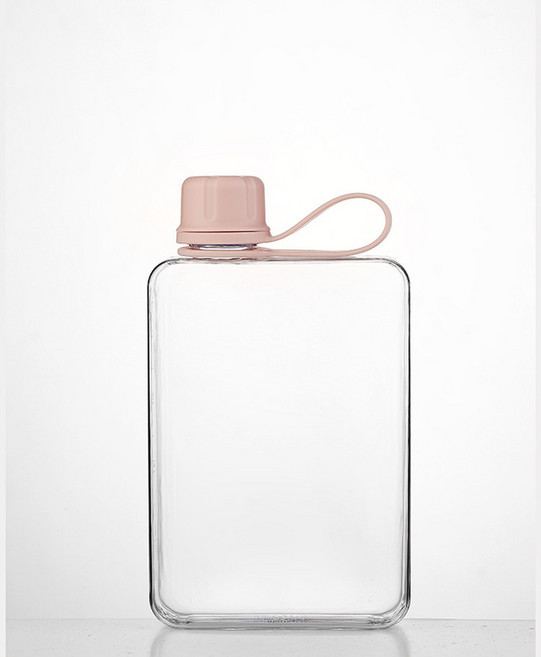 Tritan 隨身扁壺, 粉色500ML, 1套, 500ml