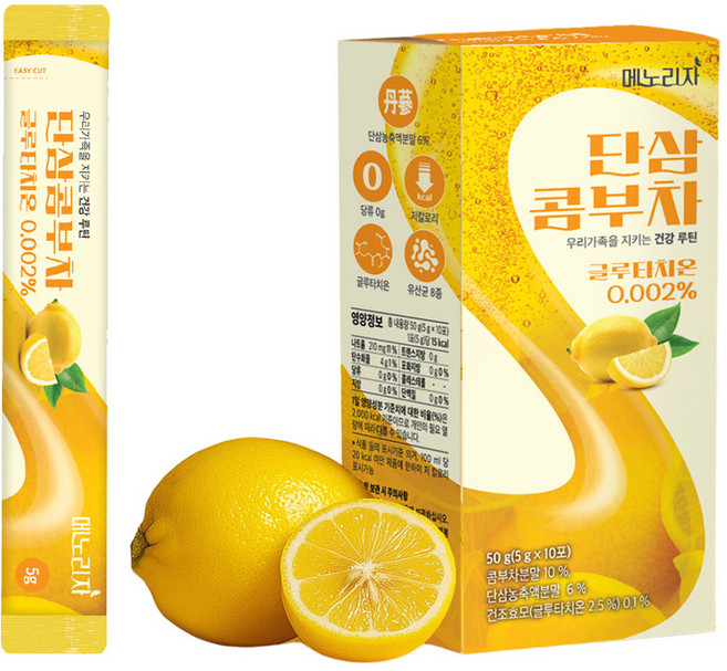 메노리자 단삼 콤부차 5g x 10포 글루타치온 레몬맛레몬티 콤부티 발효차, 10개, 5ml