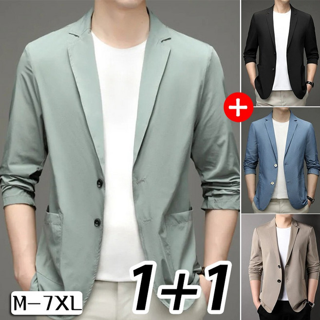 1/1+1 정장자켓 남성 자외선차단 초경량 스판 자켓 코트 아이스 얇은 정장 코트