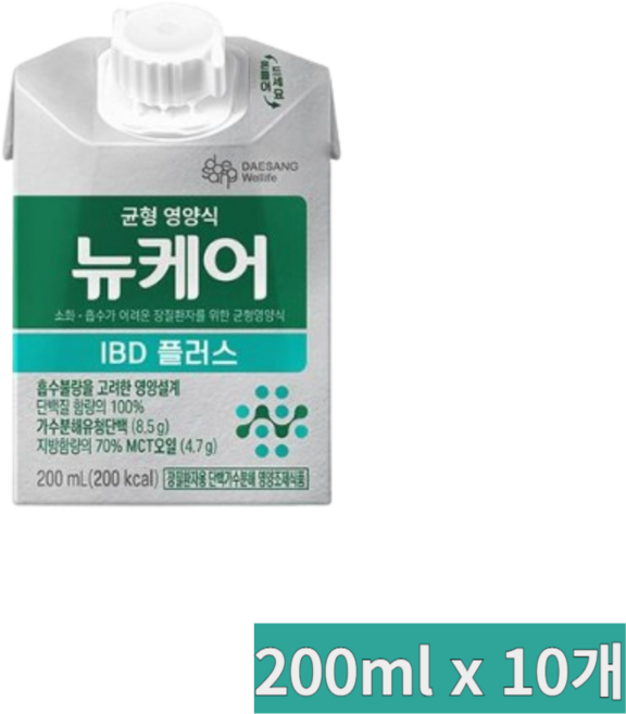뉴케어 IBD 플러스 장 질환자용 단백가수분해 식품 (액상형), 200ml, 10개