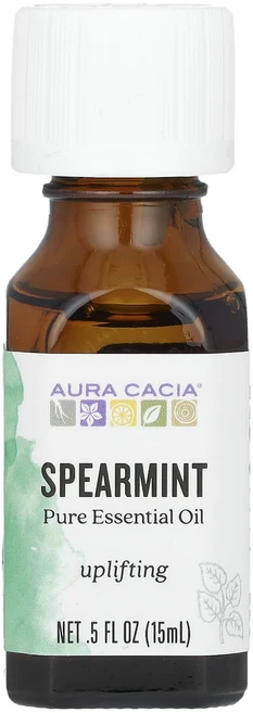 Aura Cacia 100% 순수 에센셜 오일 스피아민트 애니메이팅 0.5 액량 온스 (15ml), AuraCacia100순수에센셜오일스피아민트애니메이팅0, 1개, 15ml - 쿠팡