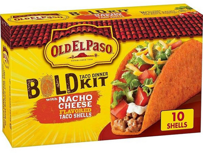 나초 치즈 맛의 올드 엘파소 볼드 타코 디너 키트 N 스터프 타코 쉘 타코 소스 시즈닝 믹스 10 Ct 9.5온스, 10개
