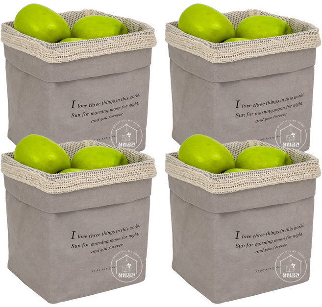 살림공간 페이퍼백 야채망 다용도 냉장고정리, 4개, 세트