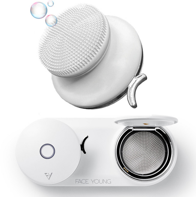 페이스영 진동클렌저 전동 온열마사지 실리콘 살균기능 IPX5급방수 Made in Korea, 화이트
