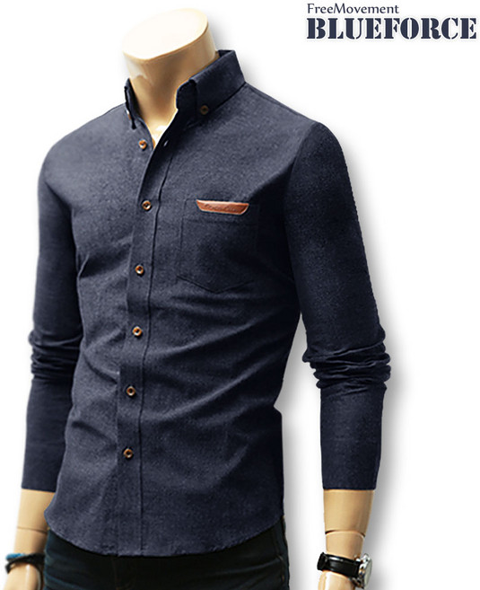 블루포스 남성 BG포노스 긴팔 남방 포켓 패치 포인트 남자 겨울 셔츠