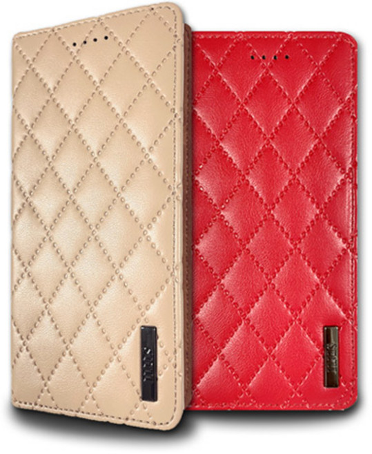 퀄팅 플립 가죽 지갑 케이스