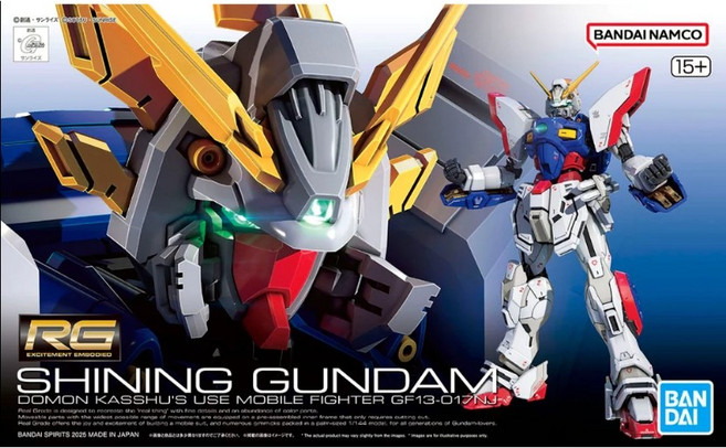 萬代 RG 1/144 機動武鬥傳G 閃光鋼彈 組裝模型 體驗組裝樂趣 重現經典機體, 1個