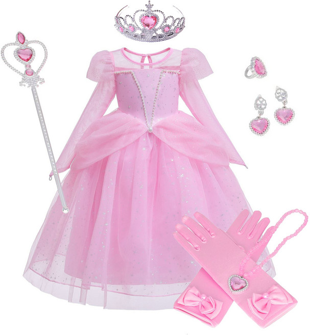 진주 오로라 공주드레스 여아 크리스마스선물세트 여아드레스 선물 할로윈의상 (악세사리 별도)