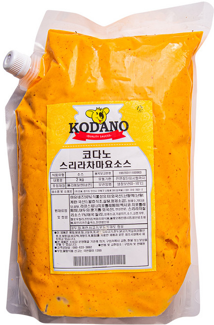 코다노 스리라차 마요 소스 2kg 냉장, 2개