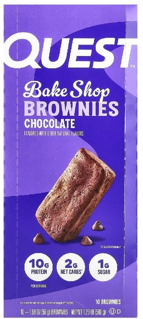 퀘스트 뉴트리션 Bake Shop 브라우니 초콜릿 10개 (개당 56g), 56g - 쿠팡