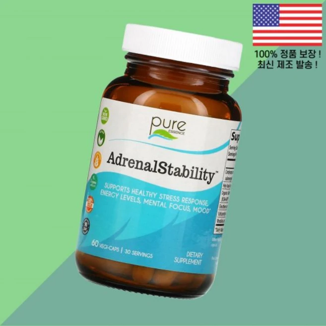 퓨어 에센스 아드레날스태빌리티 식물성 베지캡슐 60정 Pure Essence AdrenalStability 60 Vegi Caps, 1개 - 쿠팡
