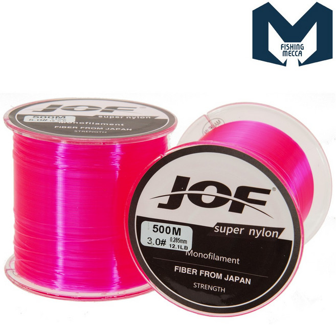 JOF 피싱메카 조프 슈퍼라인 나일론 핑크색 500m 모노라인 바다 민물원줄 낚시줄 원투낚시 찌낚시 대용량원줄, 핑크, 1개