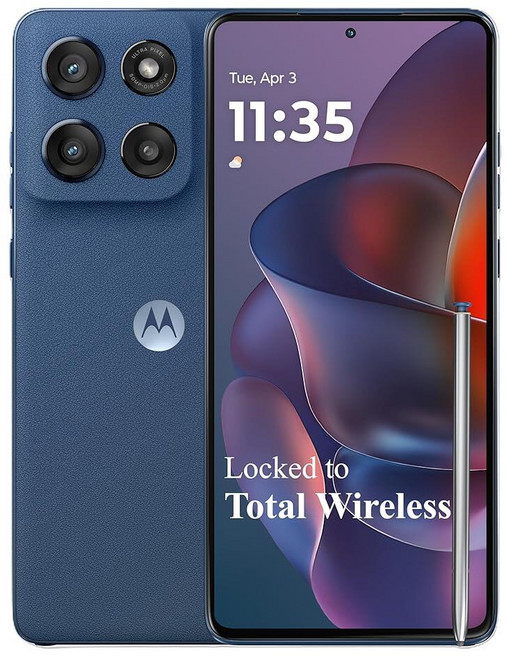 Total wireless 모토로라 모토 g 스타일러스 5G 2025 128GB 8GB RAM 50MP OIS 카메라 6.7인치 120Hz pOLED 디스플레이 선불