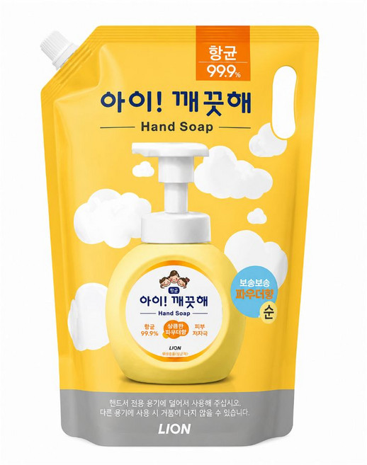 아이깨끗해 핸드워시 순 파우더향 리필용, 1.8L, 1개