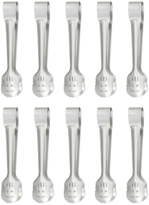 우리집엔 스텐 SUS 304 국산 스마일 치킨 집게 다용도 미니집게, 10개, 실버