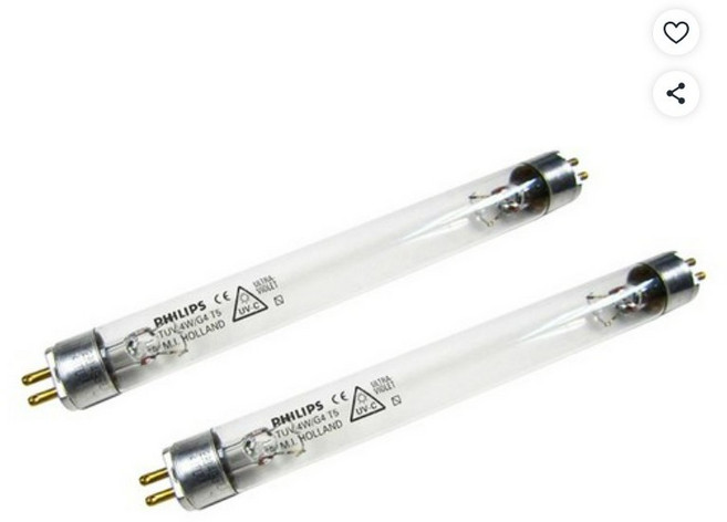 필립스 단파 자외선 살균램프 4W G4T5, 청색, 2개