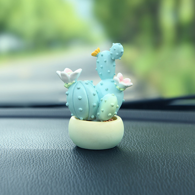 夢幻仙人掌盆栽 汽車中控台擺飾, 夢幻仙人掌C款, 1個