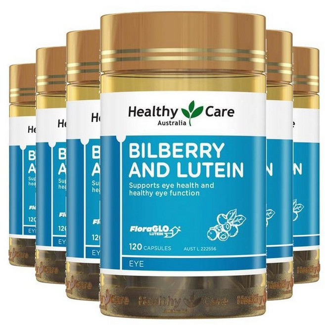 호주 헬시케어 Healthy Care Bilberry & Lutein 빌베리 & 루테인 캡슐, 6개, 120정