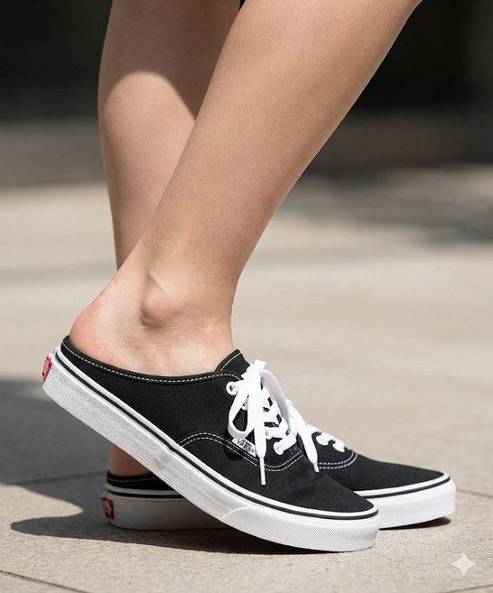 반스 vans 어센틱 뮬 - 블랙트루 화이트 VN0A54F76BT1