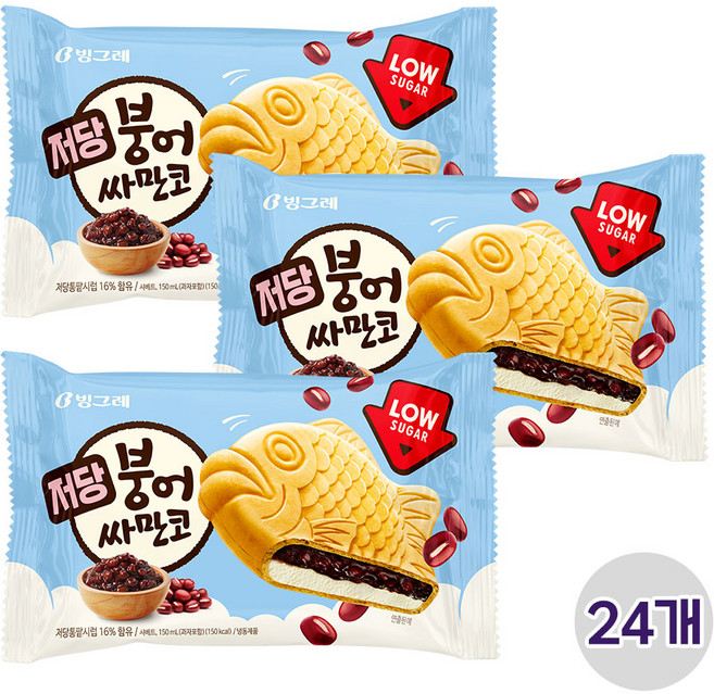 4위 - 빙그레 아이스크림 저당 붕어싸만코, 24개, 150ml
