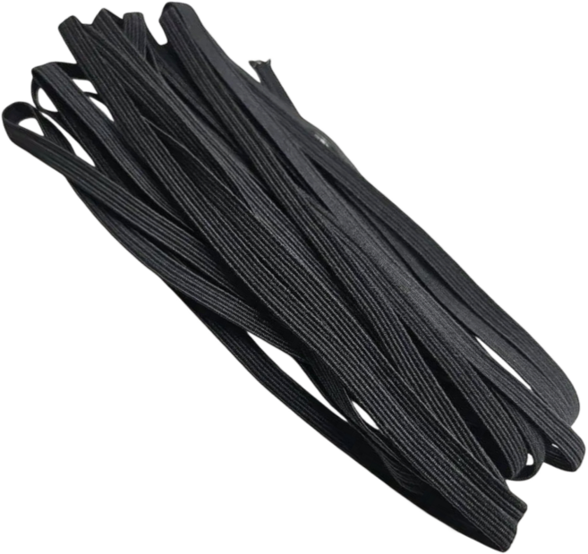 마루오피스 6골 납작 고무줄 탄력 수선 천연고무줄 고무밴드, 블랙, 1개