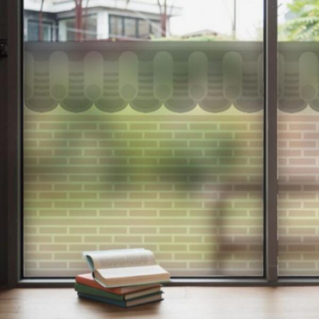 아트박스/꾸밈 fh436-글라스시트지_기와돌담