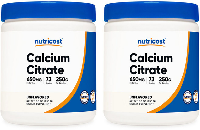 뉴트리코스트 칼슘 시트레이트 파우더 250g 무맛 2병, 73회분, 2개
